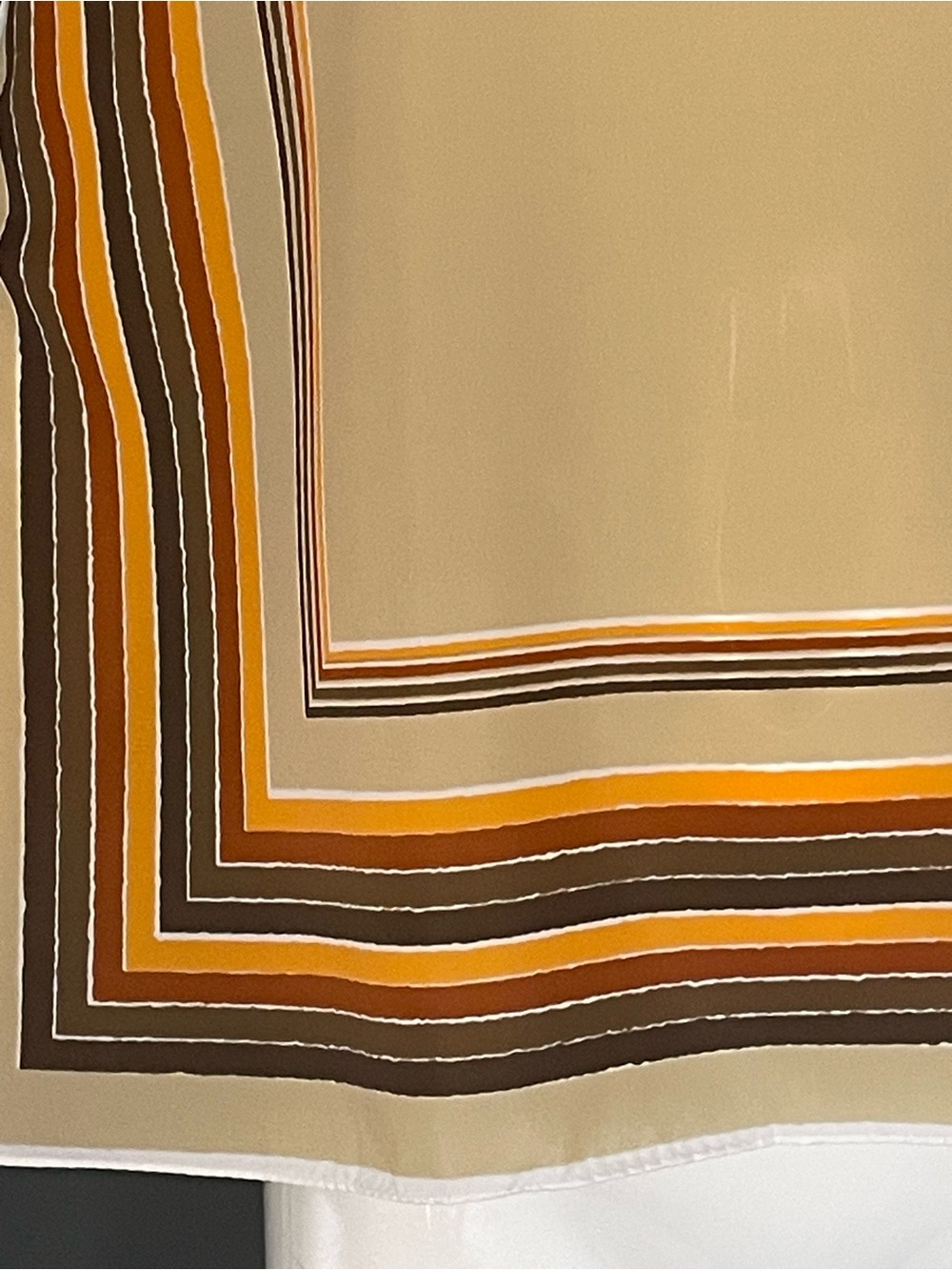 Vintage 70s Striped Poly Scarf 21 In Excellent Confition - Picture 9 of 9